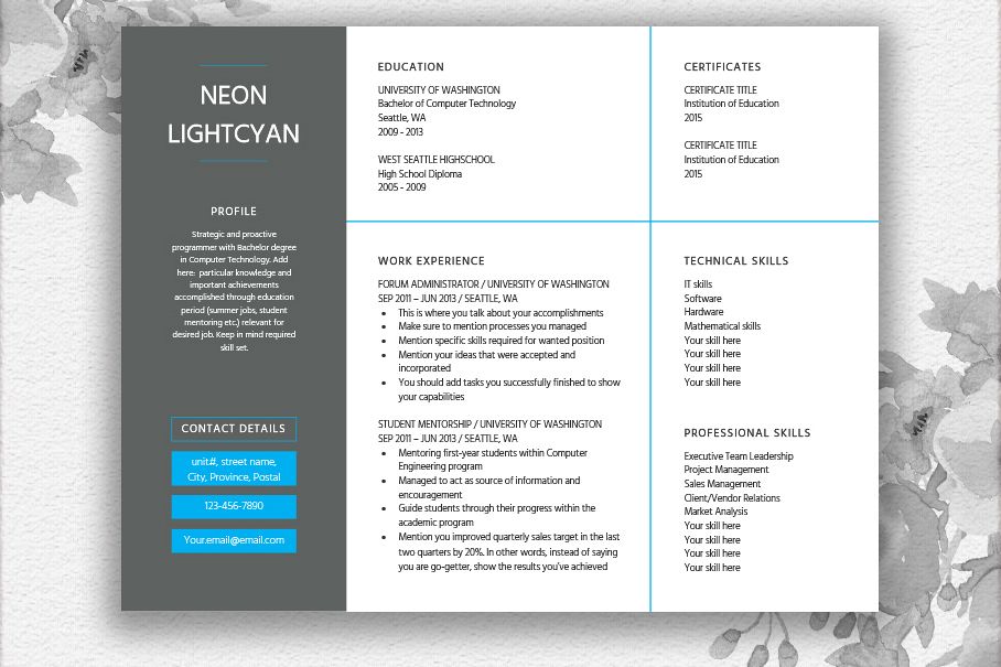 Landscape Resume Template