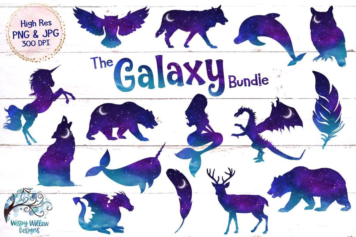 The Galaxy Clipart Bundle | PNG and JPG example image 1
