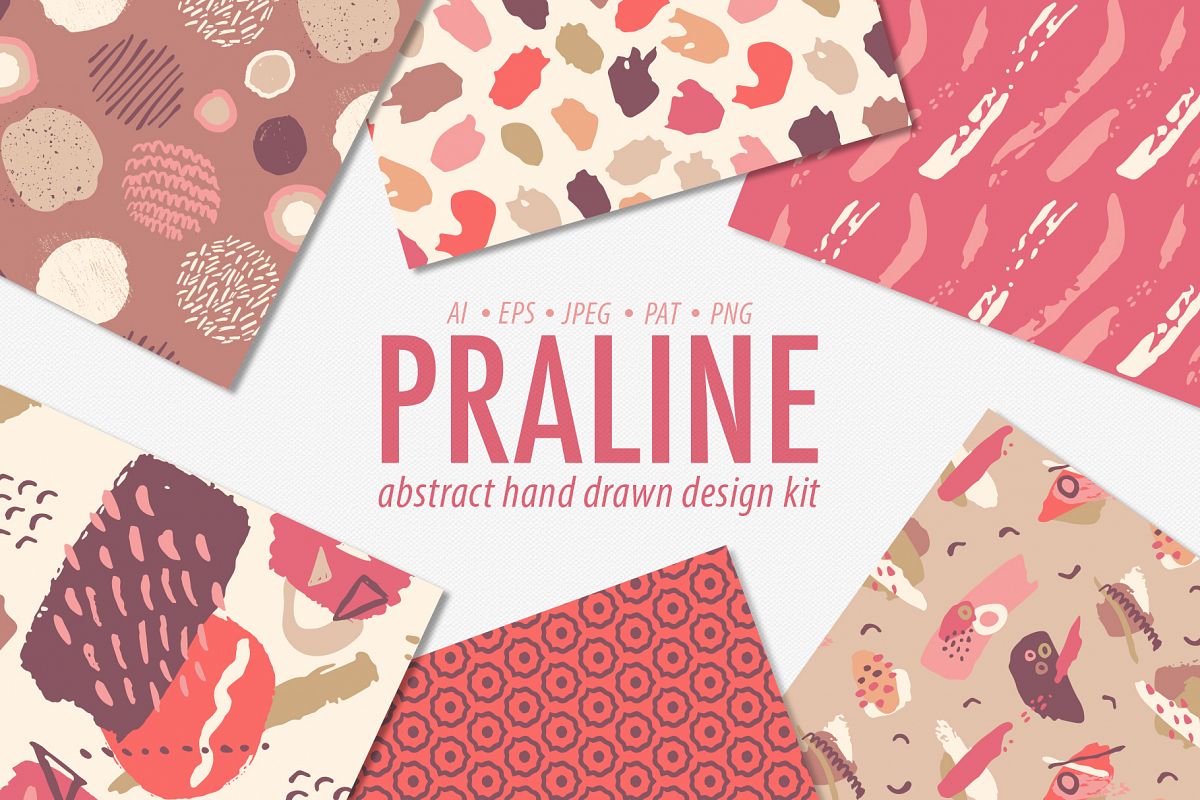 Abstract Hand Drawn Brushstroke Patterns Bundle example image 1