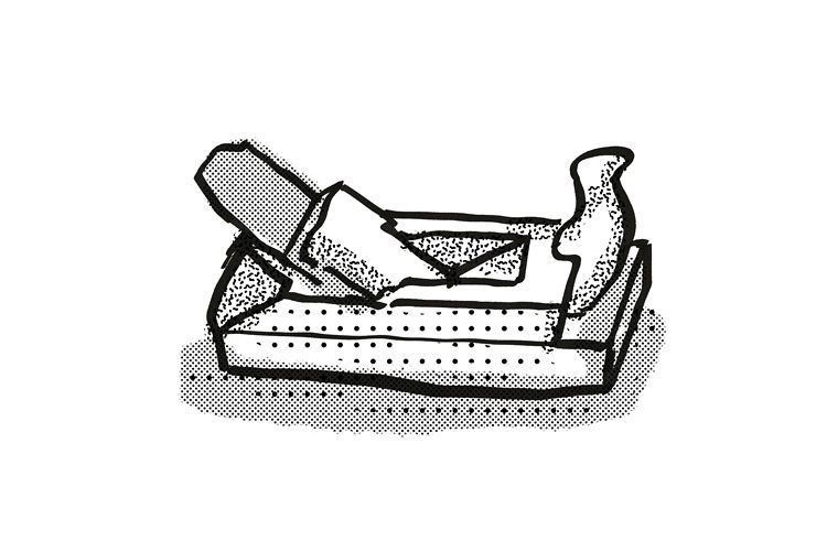 wood smoothing plane Woodworking hand Tool Cartoon Retro Dra example image 1