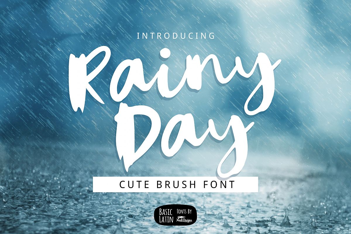 Rainy Day Brush Font example image 1