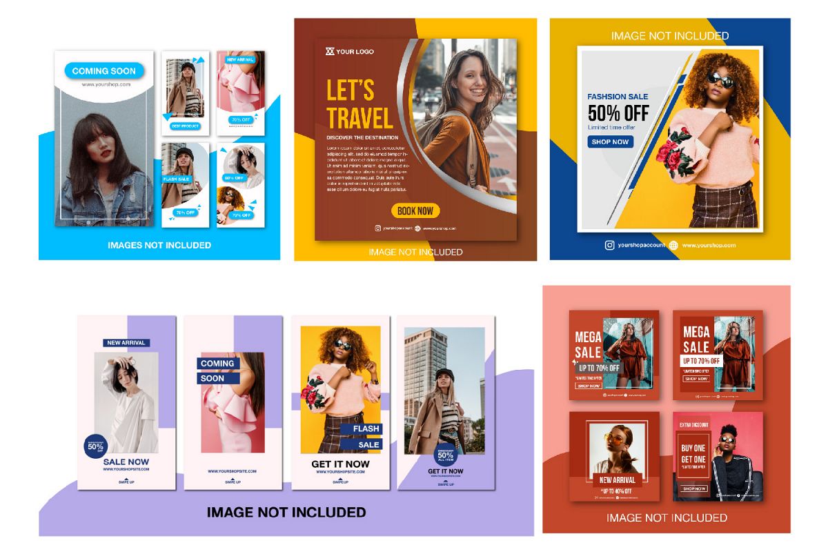 Template Social media post feed set example image 1