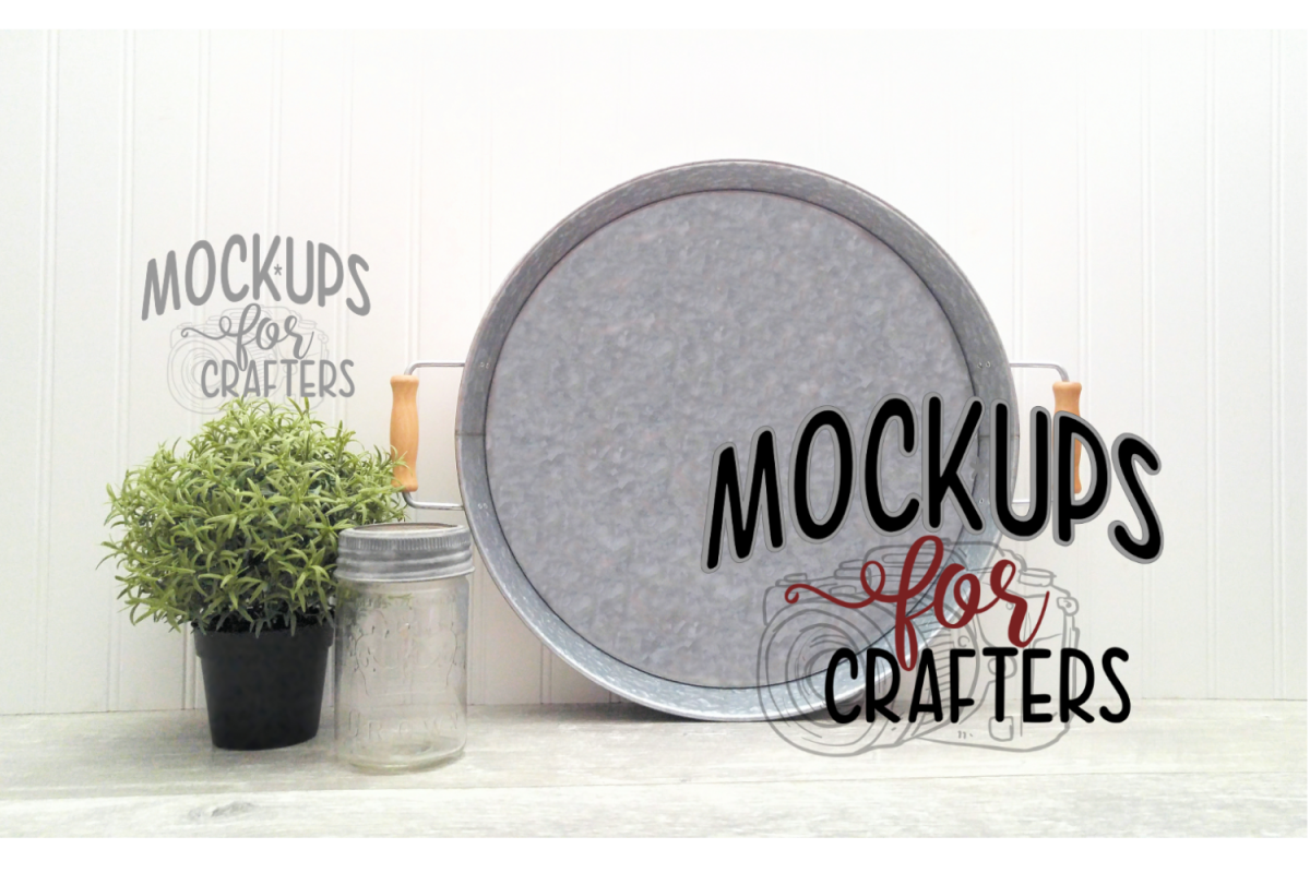 Round Metal Tray Mock-Up example image 1