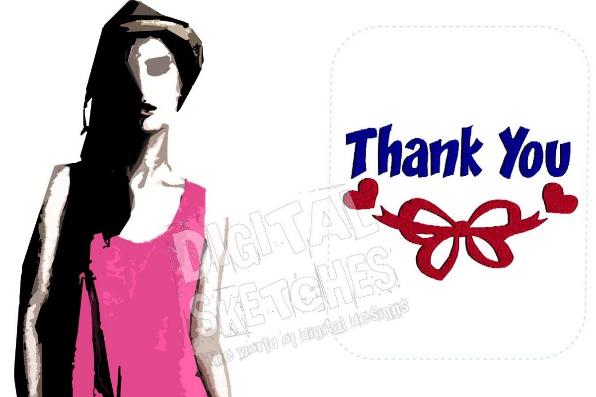 Thank You Saying Machine Embroidery Design 3 Sizes example image 1