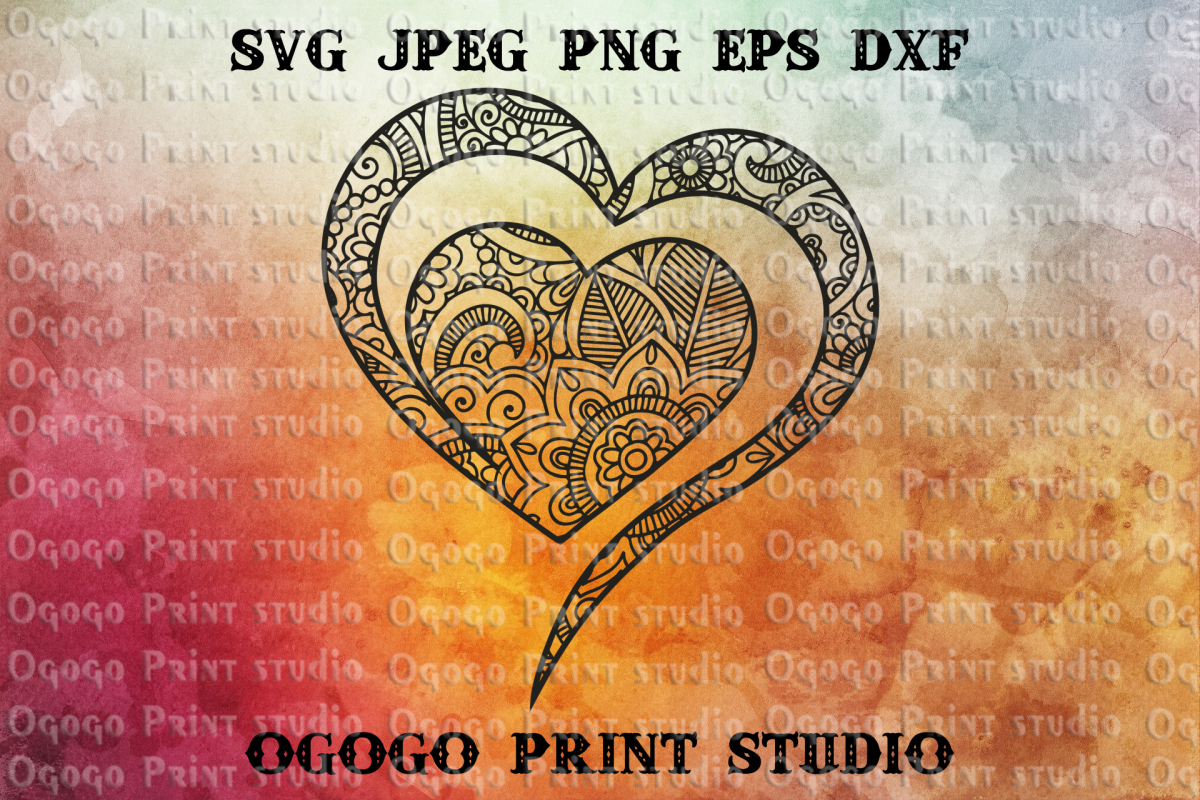 Download Heart SVG, Valentines day svg, Mandala svg, Zentangle SVG