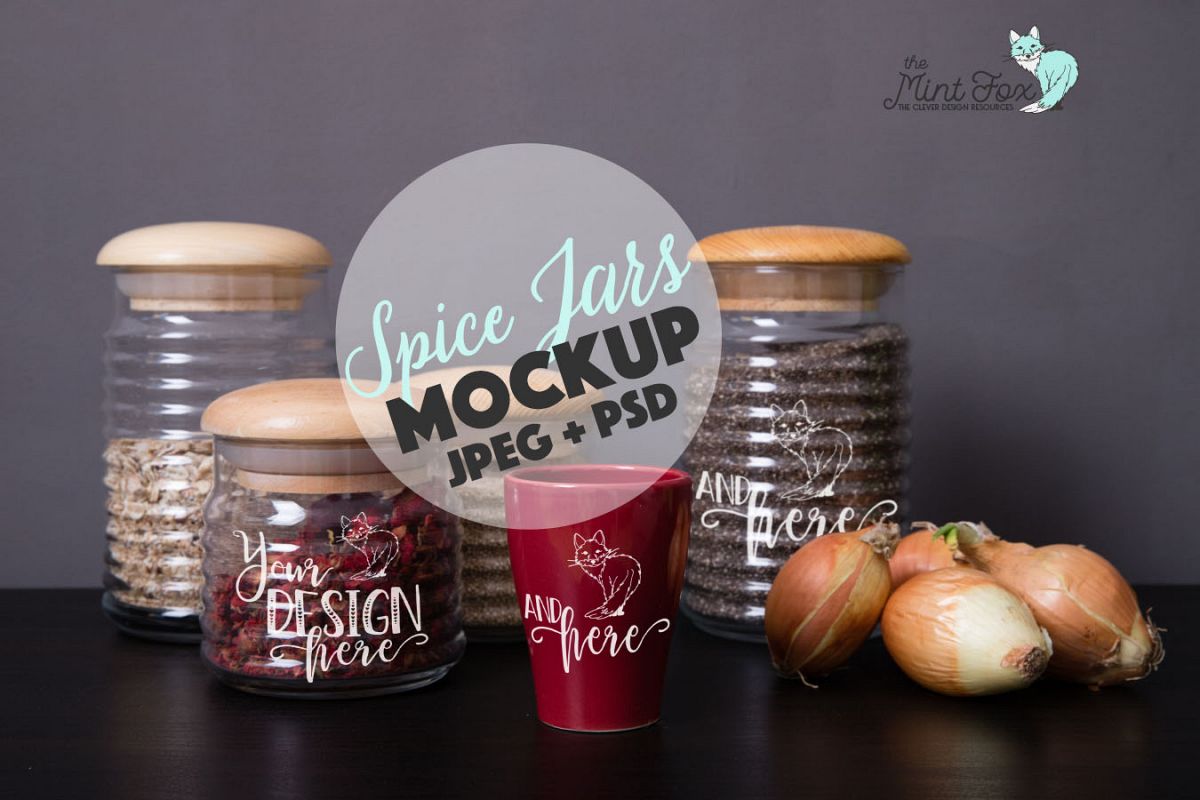 Spice Jars Mockup | PSD & JPG Mocku example image 1