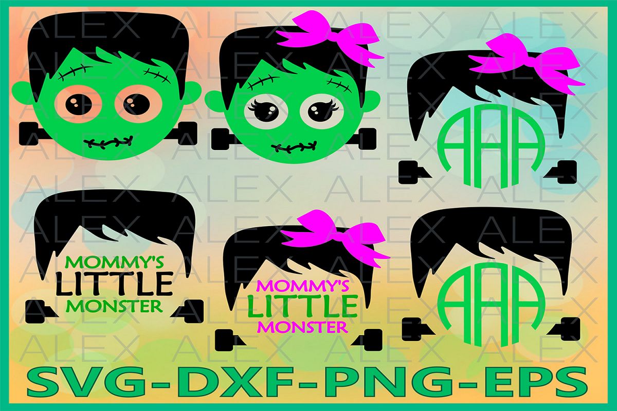 Halloween Svg, Frankenstein SVG, Girl Frankenstein Svg example image 1