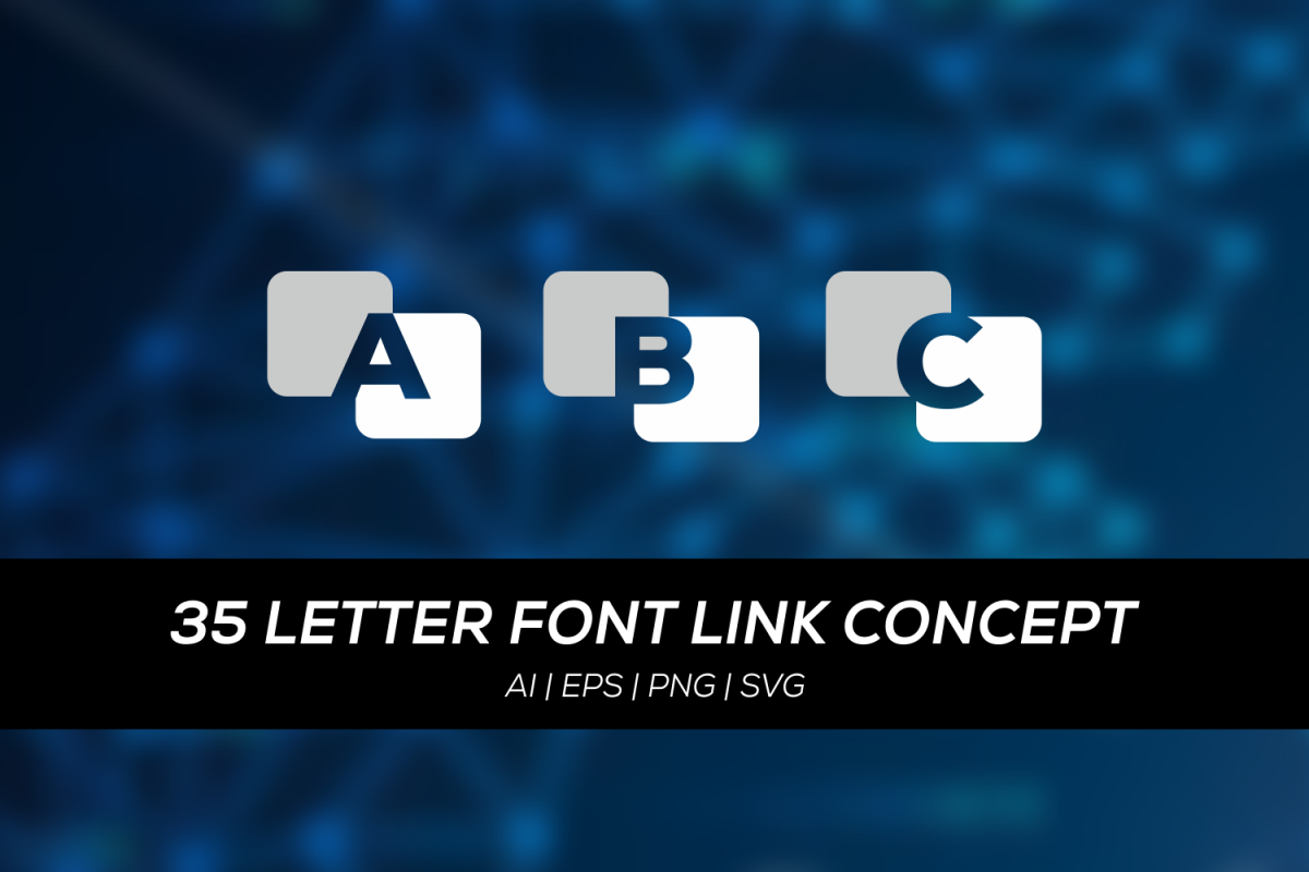 35 LETTER FONT LINK CONCEPT example image 1