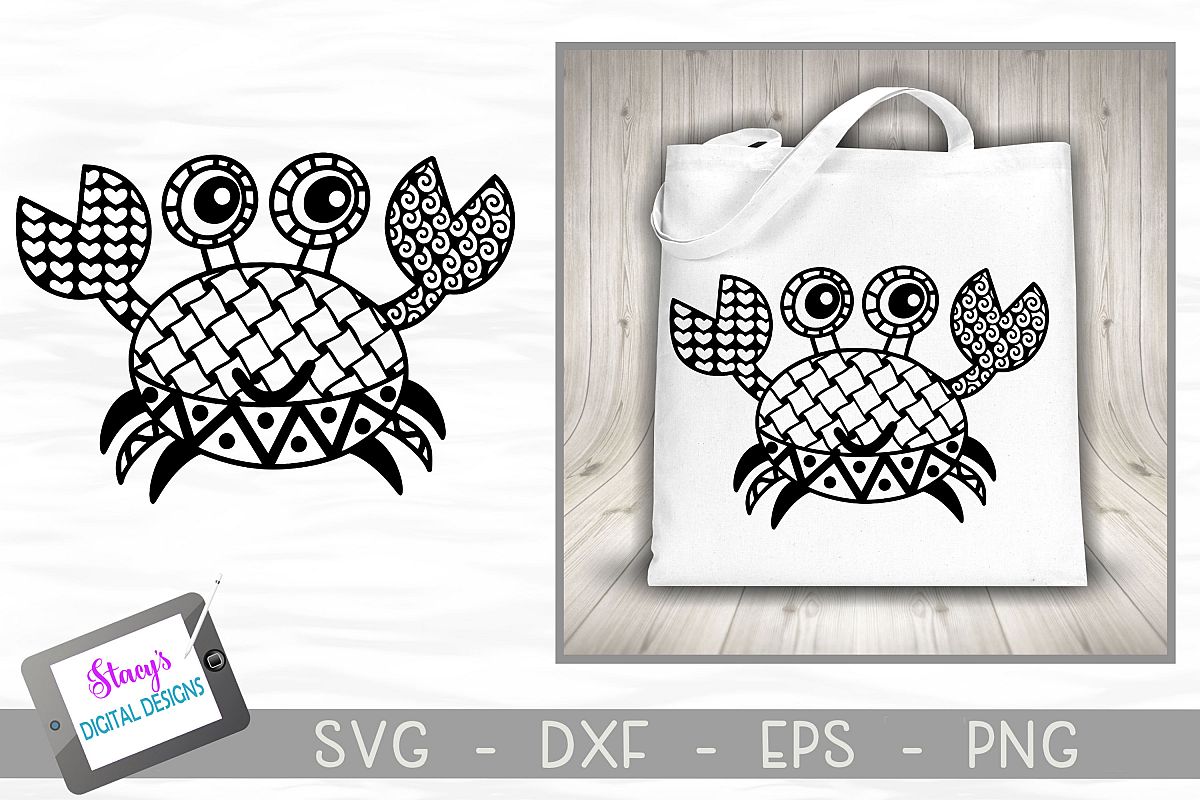 Crab SVG with Doodle patterns example image 1