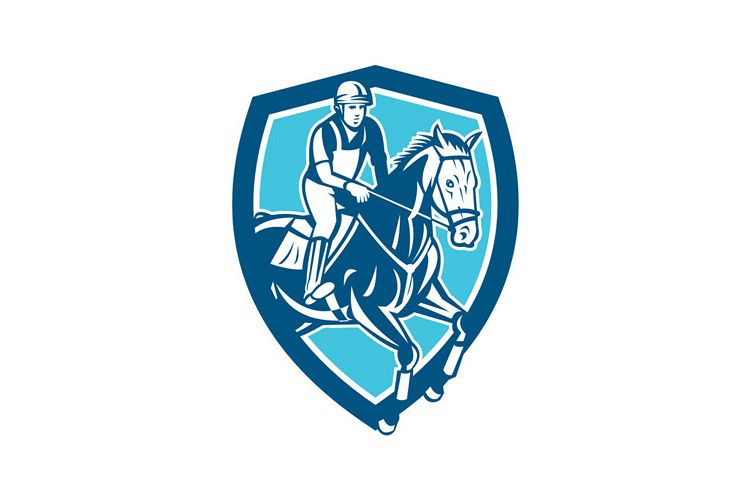 Equestrian Show Jumping Shield Retro example image 1
