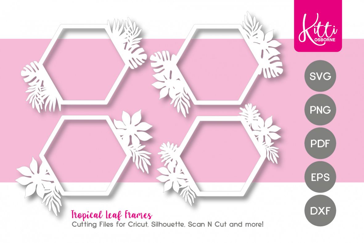 Tropical Leaf Frames Cutting files example image 1
