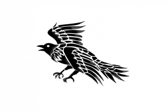 Raven Flying Side Tattoo example image 1