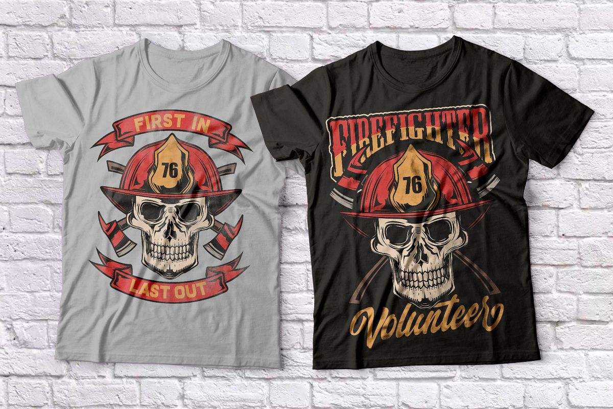 Firefighters t-shirts set example image 1
