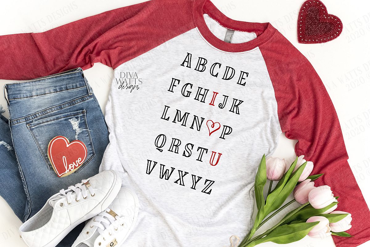 ABC I Love You Heart| Alphabet | Girl Boy | Teacher | SVG example image 1