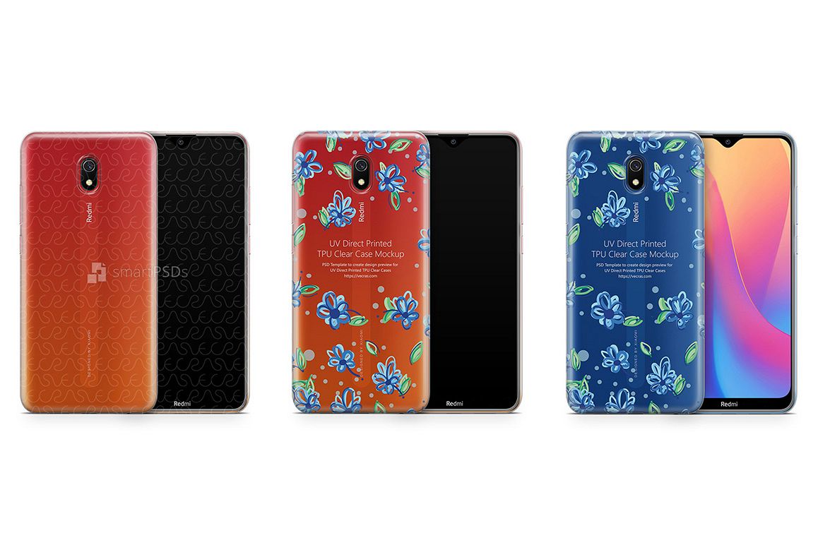 Redmi 8A 2019 TPU Clear Case Mockup example image 1