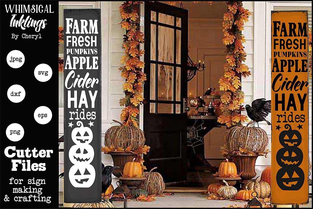 Farm Fresh Pumpkins-Vertical SVG example image 1