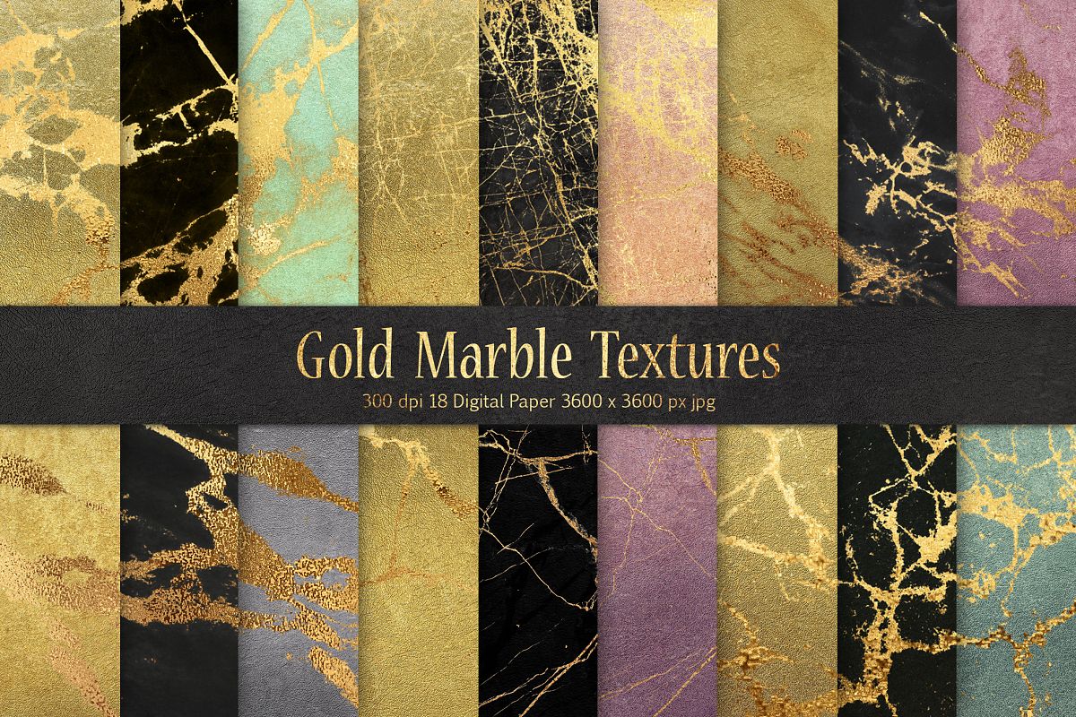 Gold Marble Digital Paper example image 1