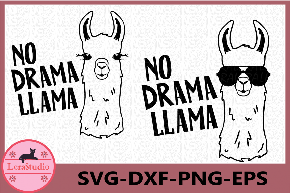 Llama SVG, No Drama Llama svg, Llama in glasses svg, lama example image 1