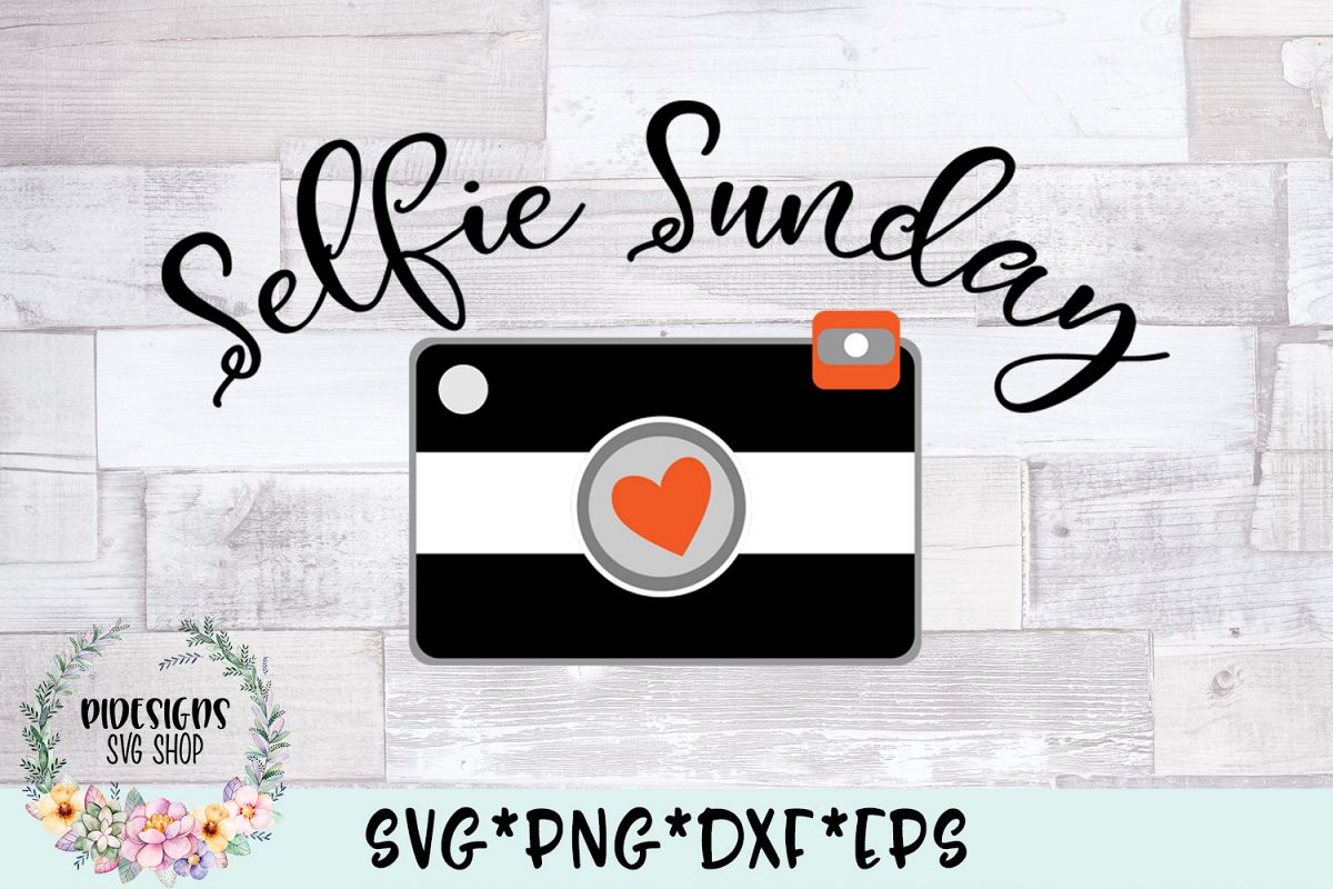 Selfie Sunday Photography SVG Cut File example image 1