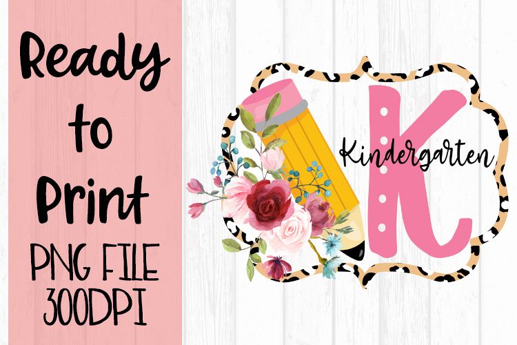 Kindergarten Leopard Frame Pencil Ready to Print example image 1