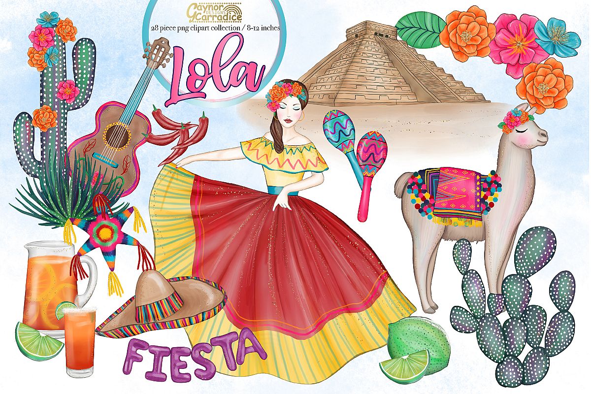 Lola - Mexican cinco de mayo Clipart collection example image 1