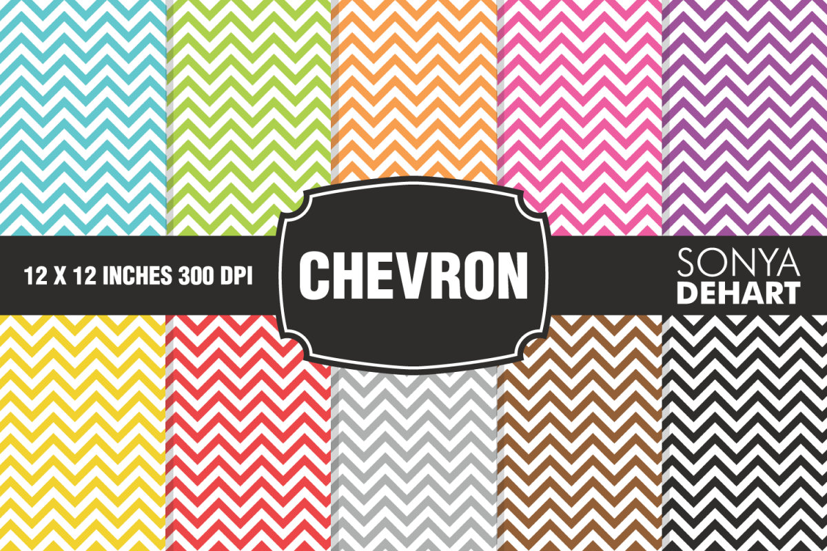 Chunky Chevron Digital Paper Pack example image 1