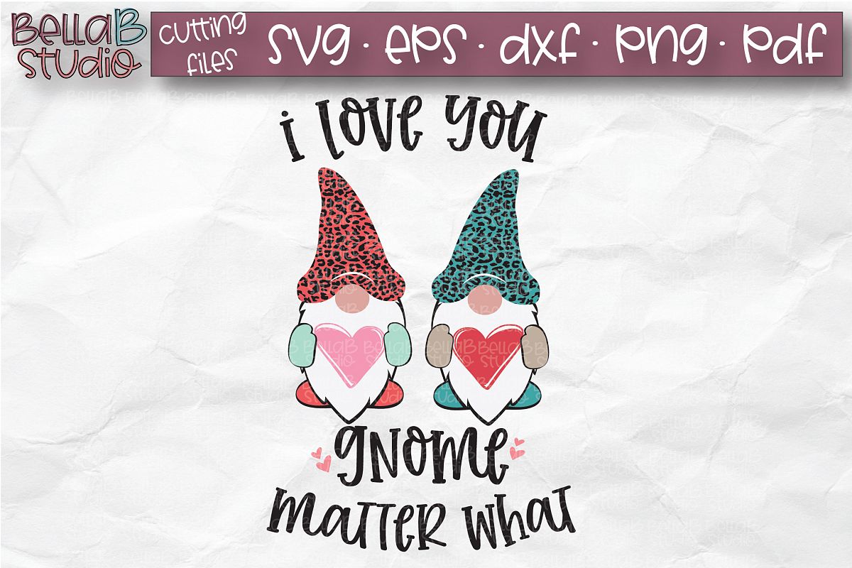 Valentine Gnomes SVG, I Love You Gnome Matter What, Leopard example image 1