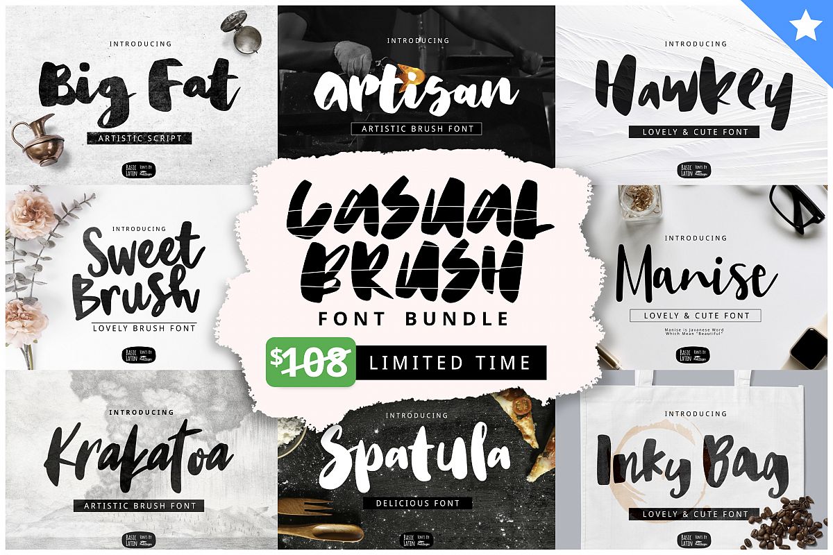 Casual Brush Font Bundles by YandiDesigns example image 1