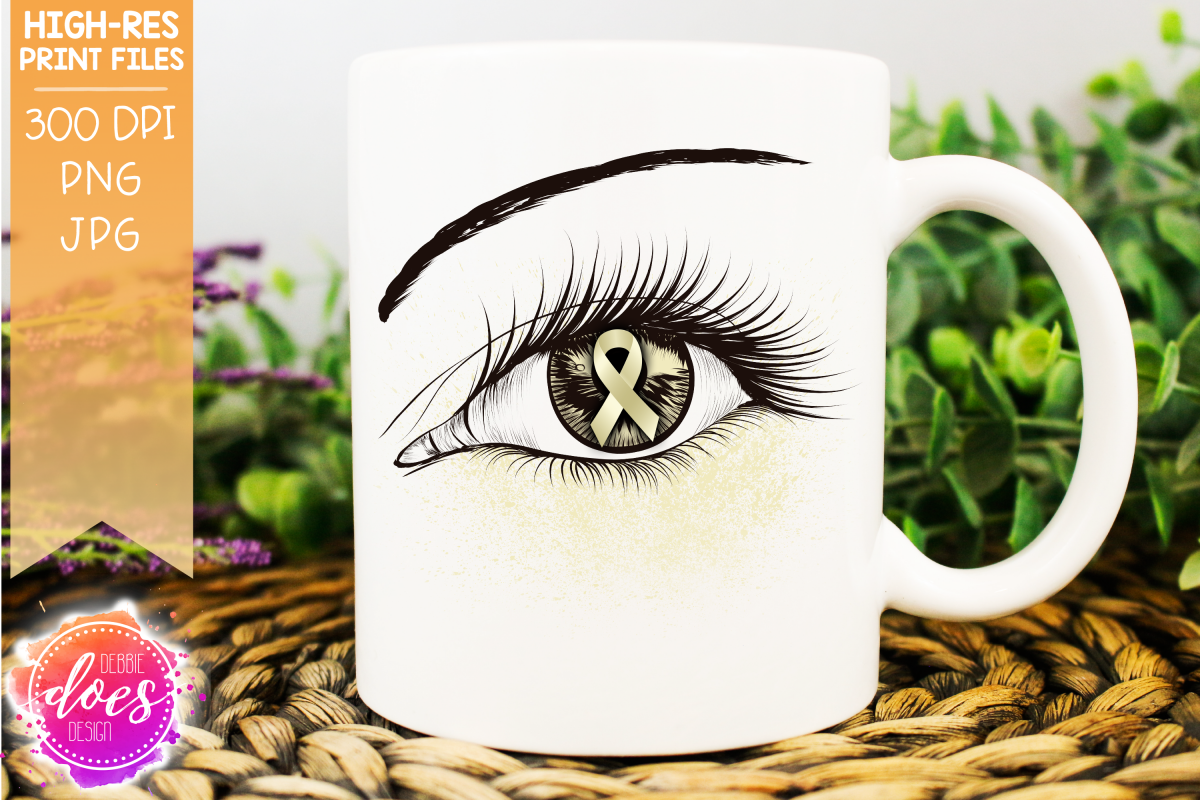 Cream Awareness Ribbon Eye - Printable Design example image 1