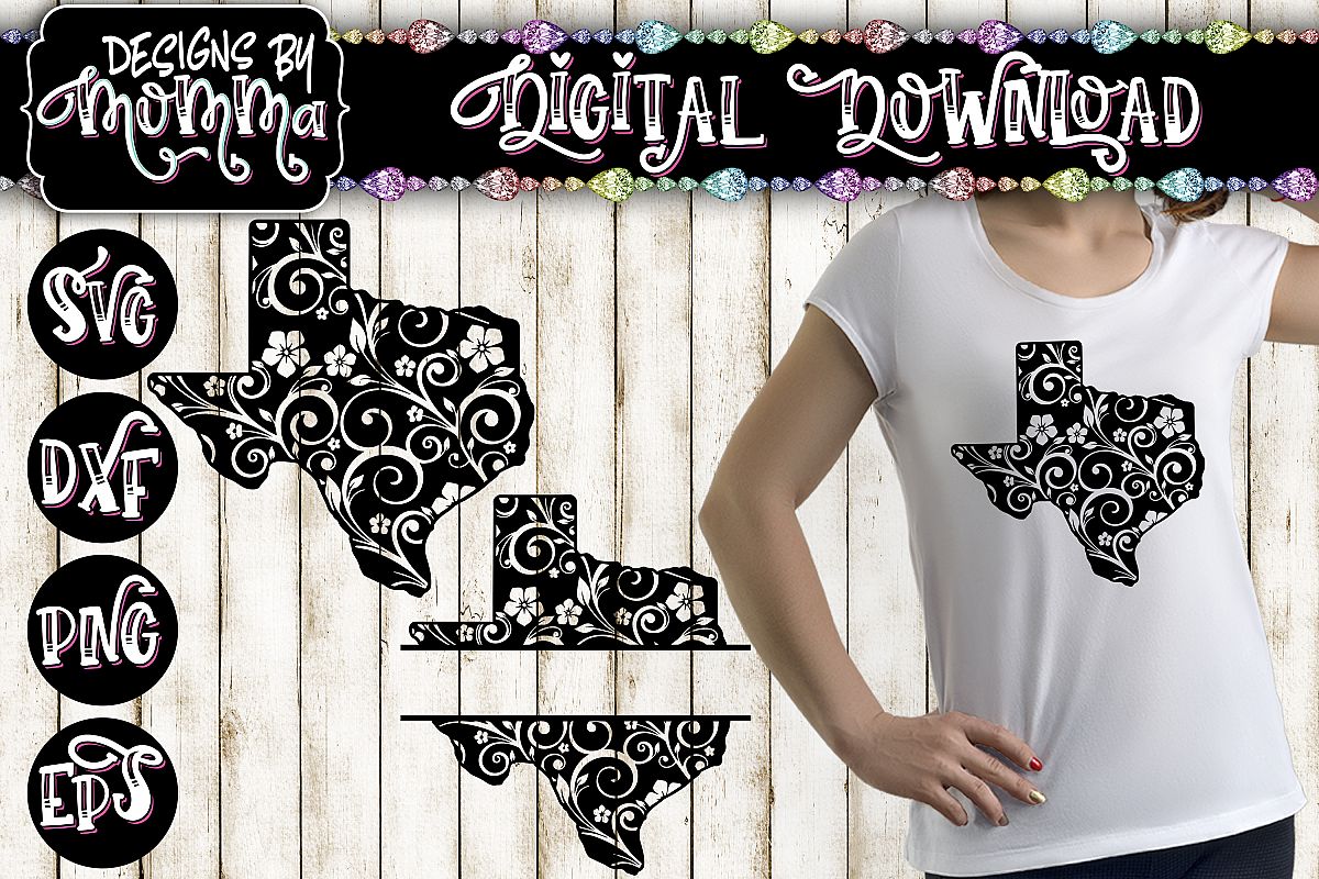 Texas Flourish plus Split SVG example image 1