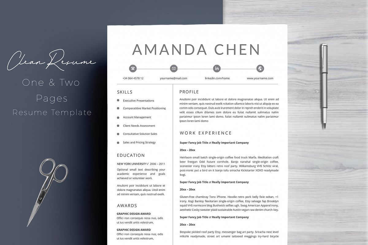 Clean Professional Resume Template Word