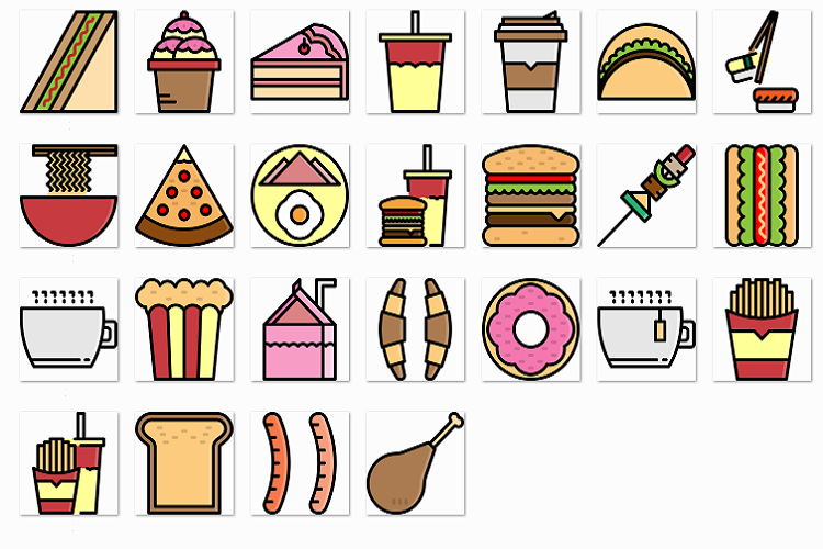 Fast food contour fill example image 1