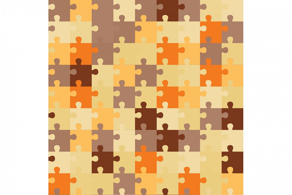 Seamless decorative vector background with puzzles. Print. Repeating background. Cloth design, wallpaper. example image 1