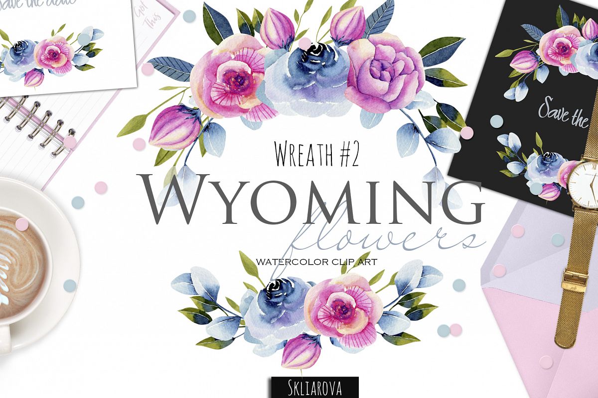 Wyoming flowers. Wreath #2 example image 1