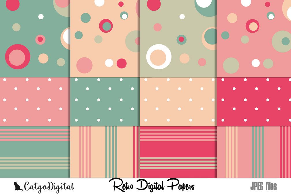Retro Papers Digital Scrapbooking Pack 12x12