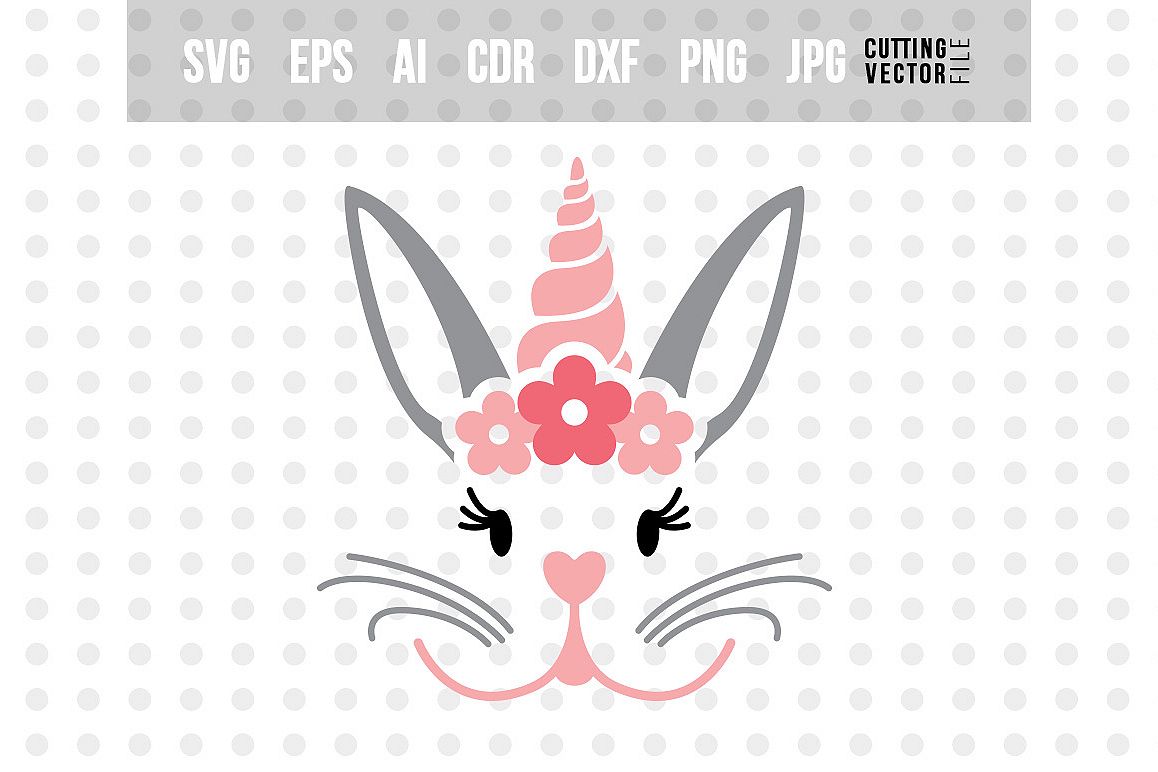 Bunny Face SVG - Cut File for Crafters example image 1