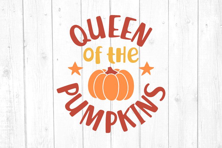 Queen of the pumpkins Svg, Pumpkin Svg, Girl Tshirt example image 1