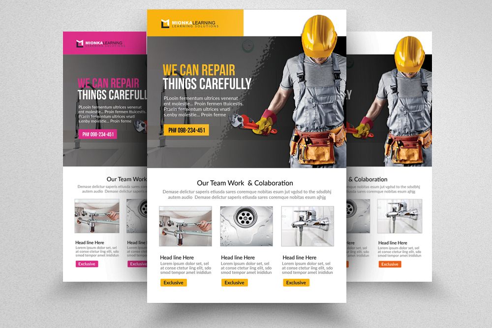 Handyman & Plumber Services Flyer example image 1