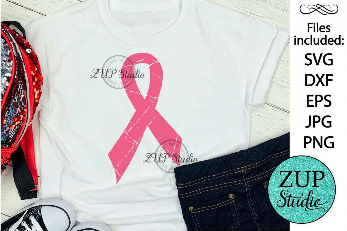 Breast Cancer Ribbon Digital Cutting files file 147 example image 1