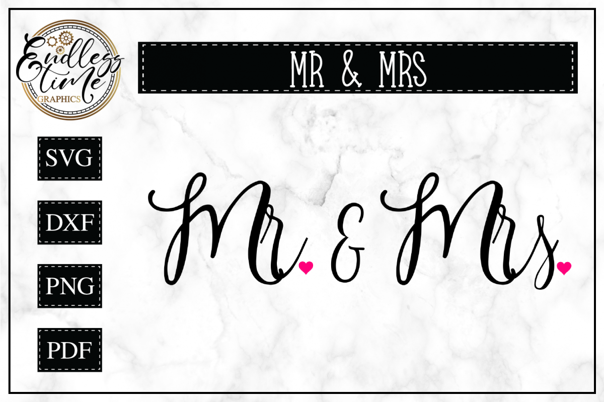 Download Mr and Mrs Wedding SVG Cut File
