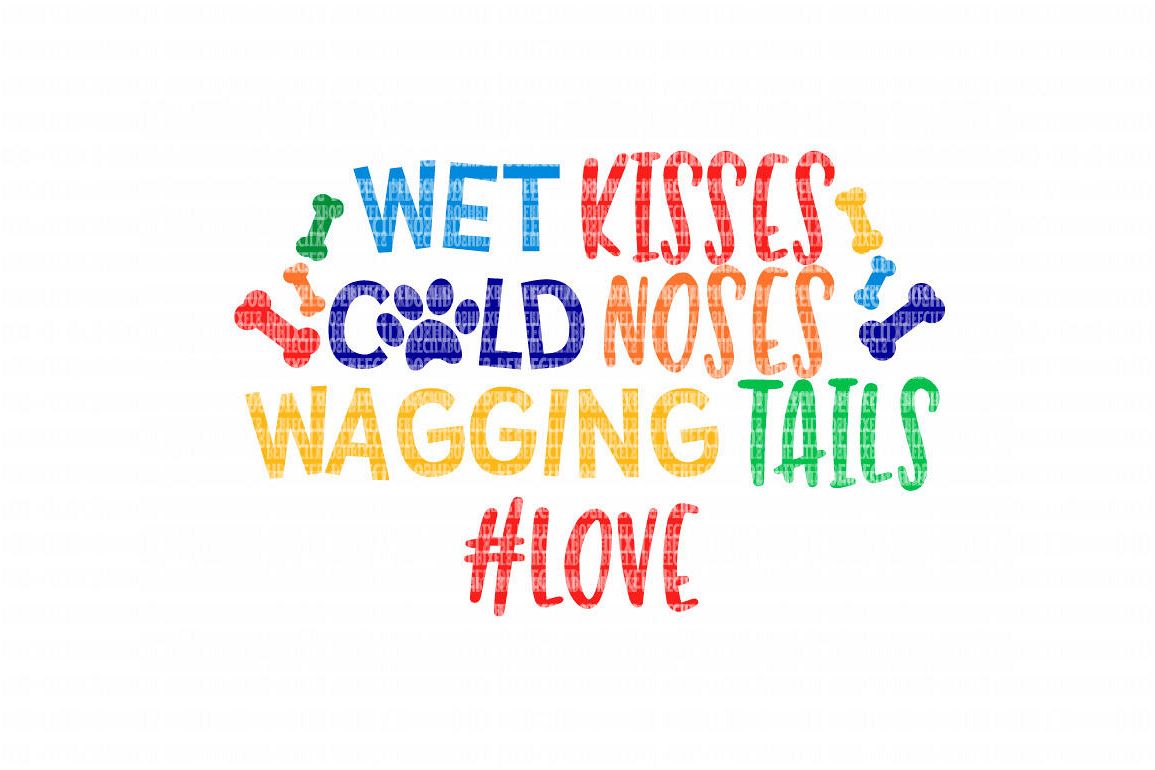 Dog Wet Kisses SVG Files Animal Cut Files Heat Transfer Vinyl Scrapbooking Stencil EPS DXF Silhouette Cameo Cricut Commercial Use example image 1