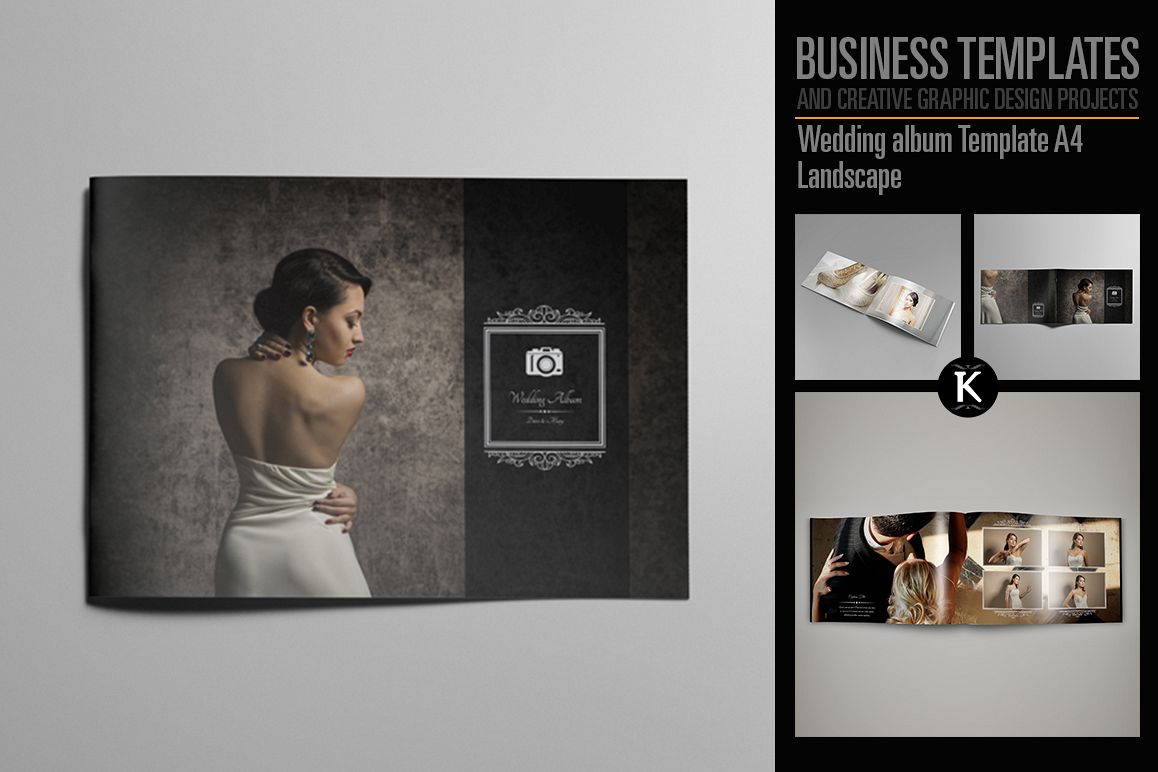 Wedding album Template A4 Landscape example image 1