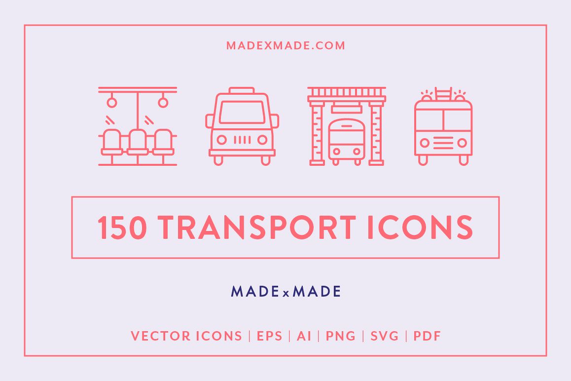 Line Icons Transport example image 1