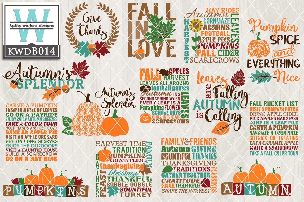 BUNDLE Autumn Cutting Files KWDB014 example image 1