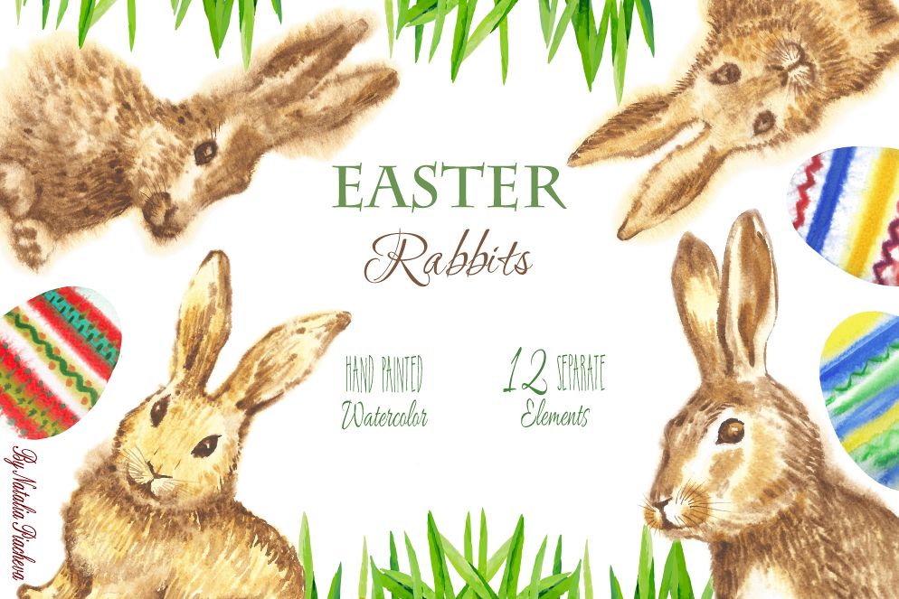 Clipart with Easter Rabbits example image 1