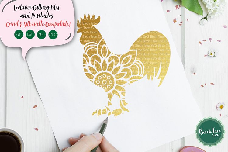 Rooster Mandala SVG, Rooster Svg, Farm Svg, Farmer Svg example image 1