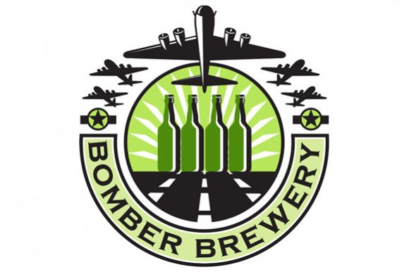B-17 Heavy Bomber Beer Bottle Brewery Retro example image 1