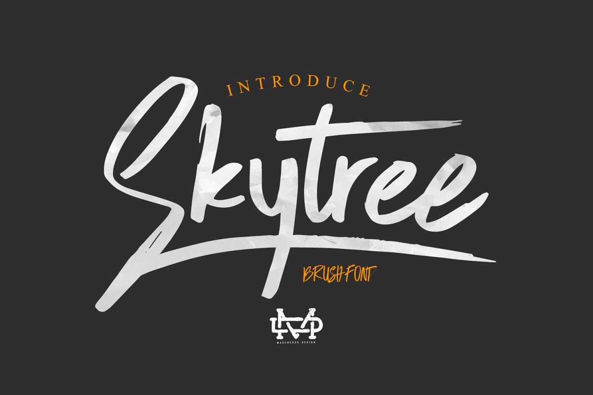 Skytree Script Brush Font example image 1