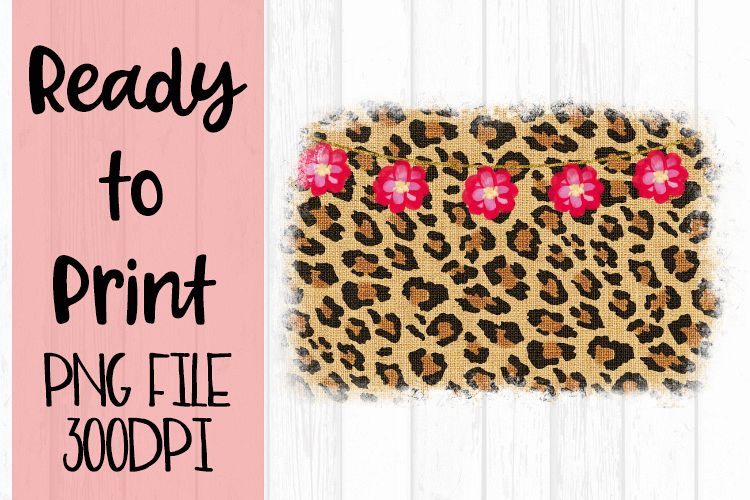 Leopard and Flowers Background Ready to Print example image 1