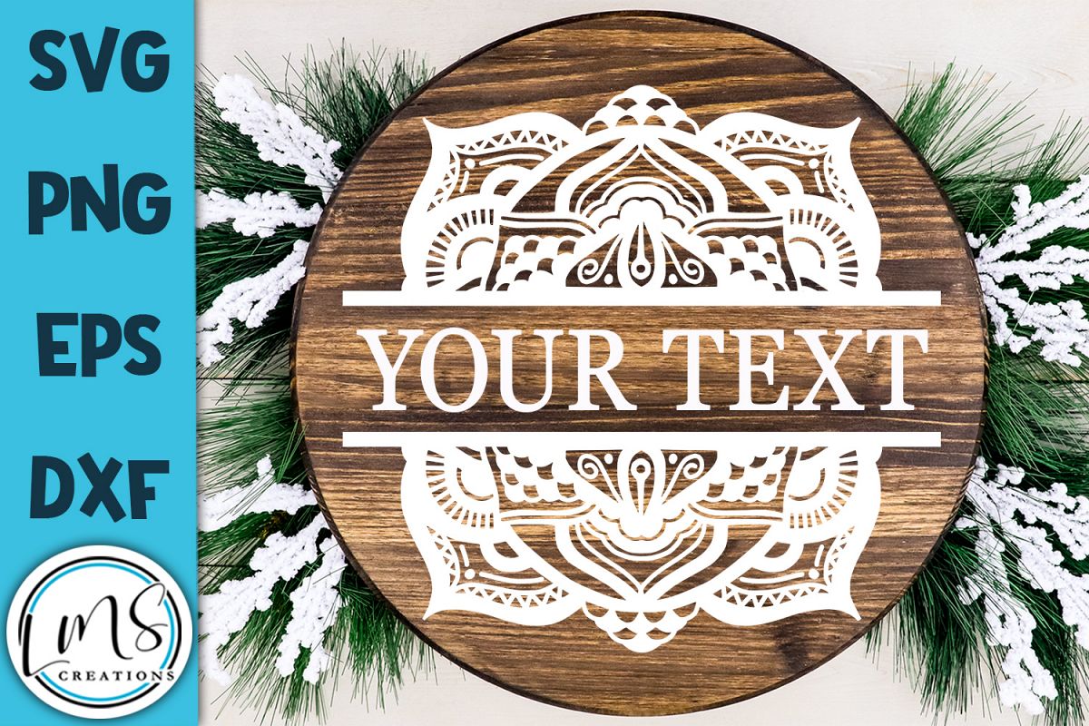 Split Mandala #24 - Split Monogram SVG, PNG, EPS, DXF example image 1